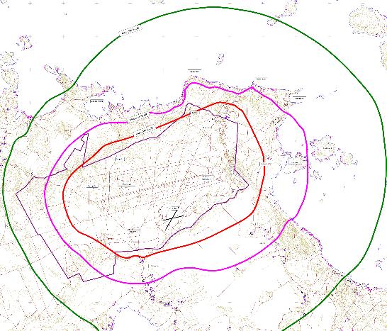 käyttökelpoisempaan muotoon. Melualue tai -alueet muodostetaan mallilaskennan tuottamien meluvyöhykkeiden pohjalta.