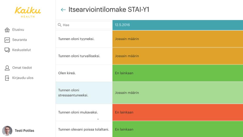Sähköinen seuranta Fyysinen, psyykkinen ja sosiaalinen hyvinvointi Selviytyjä täyttää elämänlaatu- ja muut kyselyt palvelussa (ohjelma lähettää pyynnöt) Valmiiksi suunniteltu protokolla STEP
