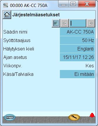 nimi) Ensimmäiseen kenttään kirjoitetaan, mitä säätimellä säädetään. Main frequency (päätaajuus) Aseta taajuus. Alarm language (hälytyksen kieli) Tässä valitaan kieli, jolla hälytysteksti näytetään.