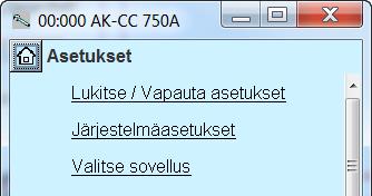 Konfigurointi - jatkoa Aseta laitoksen tyyppi 3- Valitse esikonfiguroitu sovellus Kokoonpano 1 1. Mene konfigurointivalikkoon 2.