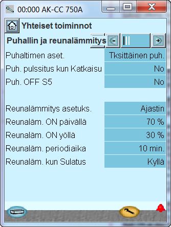 Konfigurointi - jatkoa Yhteisten toimintojen määrittely 1. Mene konfigurointivalikkoon 2. Valitse Common functions (yhteiset toiminnot) 3.