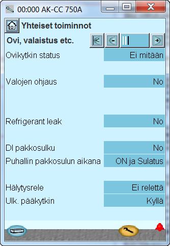 Konfigurointi - jatkoa 5. Tee kolmannen näytön toimintojen asetukset Esimerkki: Asetukset näkyvät täällä näytössä. Ext. main switch (ulk.