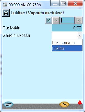 Konfigurointi - jatkoa Lukitse konfigurointi 1. Mene konfigurointivalikkoon 2. Valitse Lock/Unlock configuration (lukitse/avaa konfigurointi) 3.