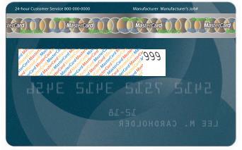 Kuva 6. MasterCard kortin Holomag (MasterCard Security Features 2015) Kuva 7.