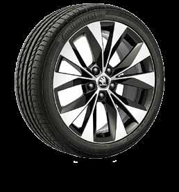 0J x 18" rengaskoko 235/45 R18 kiiltävän mustat (3V0 071 498 JX2) Harjatut kevytmetallivanteet Cassiopeia 8.