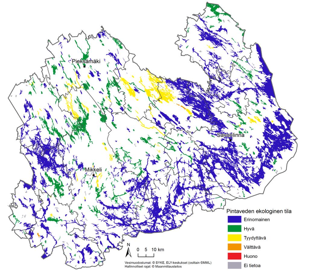 Etelä-Savon vesienhoidon painopistealueet Pieksämäen seutu