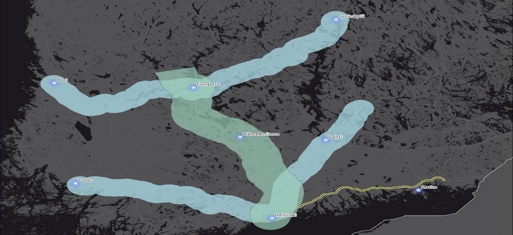 3.1.2 Yhteyksien merkitys Kanta-Hämeen alueella Kanta-Hämeen maakunnan ja sen kolmen seutukunnan ulkoista ja sisäistä saavutettavuutta sekä liikenneinfrastruktuuria voidaan tarkastella useasta