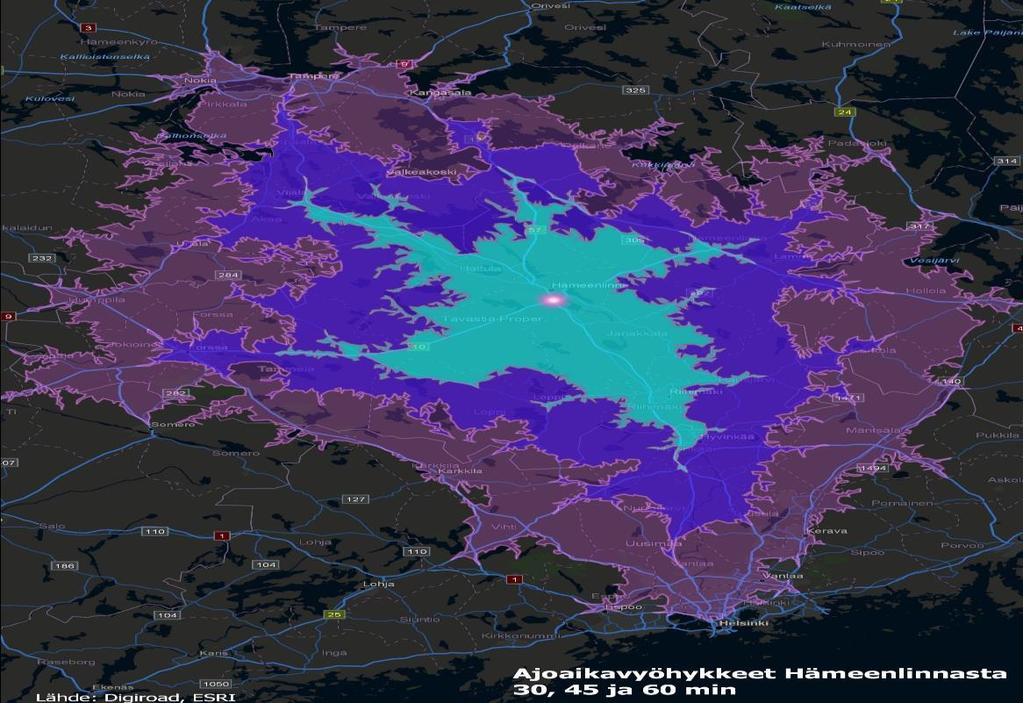 Forssan seutu sijaitsee kasvukäytävän ulkopuolella, mutta muodostaa liikenteellisen solmupisteen Porin ja Helsingin (VT 2) ja Hämeenlinnan ja Turun (VT 10) välillä.