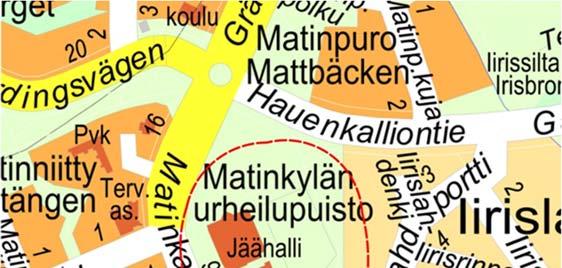 (35) Asanumero 2039/203/207 Aluenumero 35 Mankylän jäähall Asemakaavan muuos 23 kaupungnosa, Mankylä Urhelu- ja kaualuee (Muodosuu uude korel 23053 ja 23054) MUUTETAAN VAHVSTETTUA