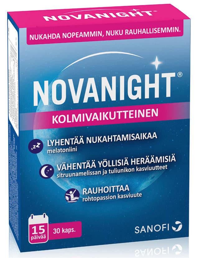 Auttaa nukahtamaan nopeammin ja nukkumaan levollisemmin läpi yön.