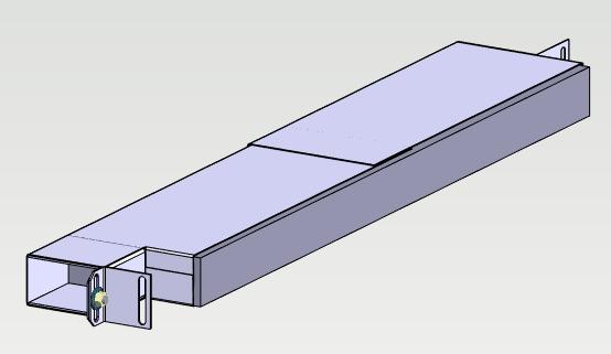 Side Air distribution unit 1U 1U ilmanohjauskanava aktiivilaitteelle, jotka imevät ilmaa sivusta Asennetaan 19 etu- ja takapystykiskojen sivulle Syvyyssuunnassa säädettävissä välillä 415-665 Kotelo