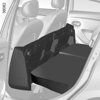 TAKAPENKKI : muunneltavuus (1/2) B B 1 2 3 A C C Mallista riippuen autossa voidaan kuljettaa pitkiä esineitä, kun takaistuimen istuinosa ja selkänoja