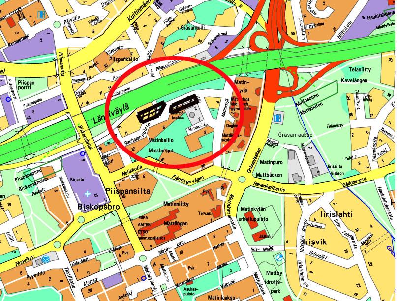 Sijainti Suunnittelualue sijaitsee Matinkylän keskustassa, Länsiväylän ja Matinkallion välissä, os: Rauhalanpuisto 7 ja 4. Kaavamuutosalueiden kokonaispinta-ala on n. 0,64 ha.