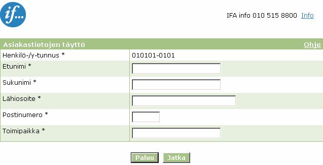Vakuuttamisen ohjeita saat Ohje -linkistä, jotka löytyvät IFAn näytöiltä.