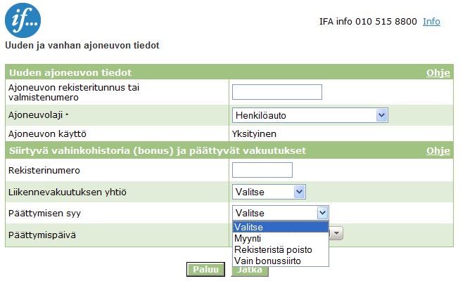 Mikäli huomaat asiakastiedon olevan väärin, voit tyhjentää sen valitsemalla ko. asiakkaan kohdalla olevan Tyhjennä -painikkeen. Tämän jälkeen voit suorittaa asiakashaun uudestaan.