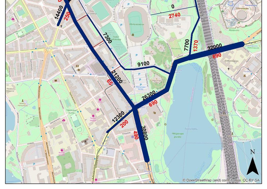 Loput laskennoista on tehty pääosin vuosina 2007-2015, ja muutama vielä aiemmin. Gardenin henkilöautomatkojen määrä on n. 3920 (saapuvaa ja lähtevää) matkaa vuorokaudessa.