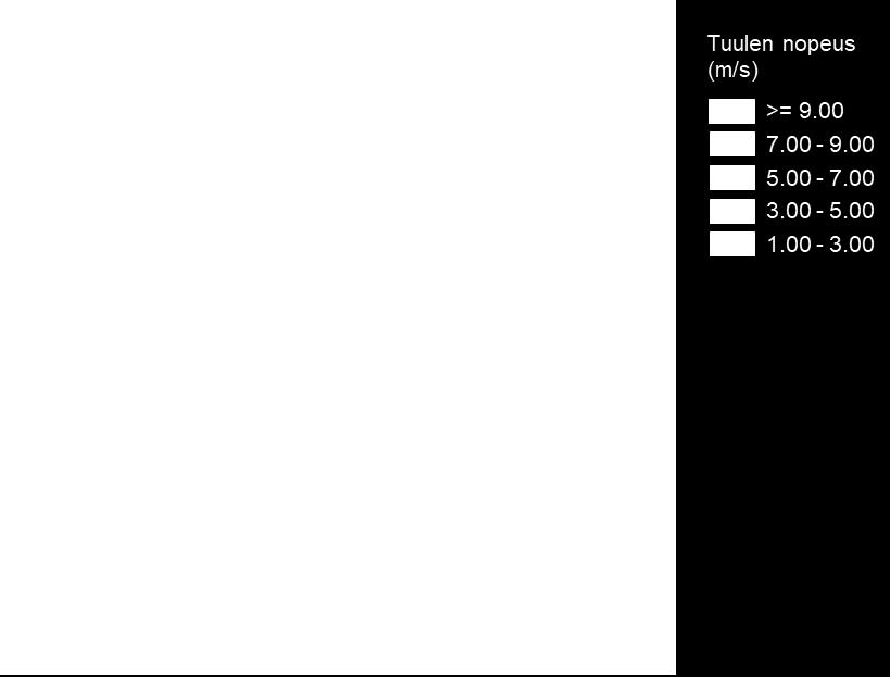 Lähin rannikkosääasema löytyy Oulun Vihreäsaaresta, aseman tuulien jakaumatiedot on esitetty kuvassa 3 (Ilmatieteenlaitos, 217).