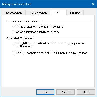 Kappale 5 Suurennuslasin toiminnot 123 Hiiri Hiiren navigoinnin valinnat, osoittimen sijoittelu ja osoittimen rajoittimet, tekevät helpoksi sen tutkimisen ja siirtämisen ruudulla.