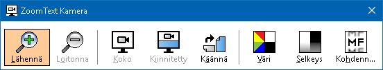 Kappale 7 Työkalut toiminnot 203 Kameran kuvan kääntäminen ZoomText kameran työkalurivi Laita dokumentti kameran alle niin, että se on oikea puoli ylöspäin omasta perspektiivistäsi.