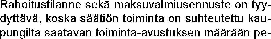 Tuloskehitys ja investoinnit singin kaupungilta saaduista avustuksista.