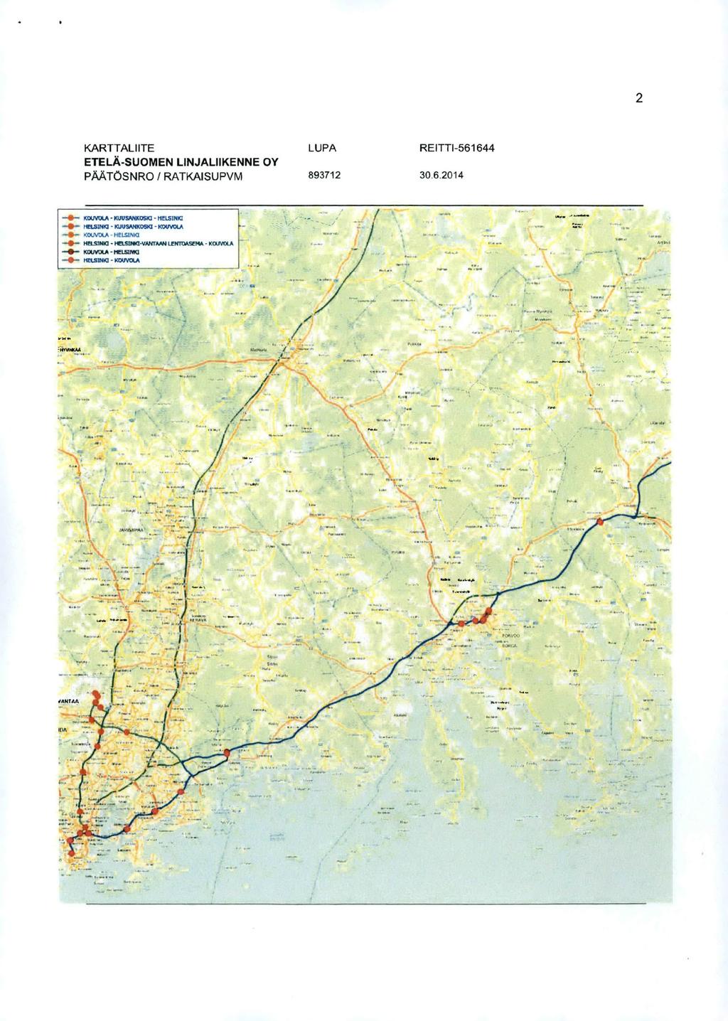 KARTTALIITE etela-suomen linjaliikenne oy PAATOSNRO / RATKAISUPVM 893712 30.6.