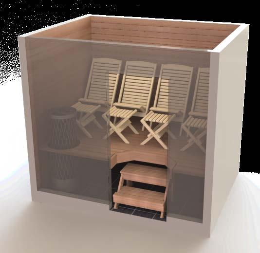 210 x 170 cm sauna muuntuu
