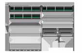 1100 mm n 2 alumiinihyllytasoa jakajilla ja luistonestomatoilla