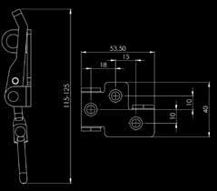EPÄKESKOSALPA 121G 115-125 MM ZN Rei itetty, lukittava, kiinteä