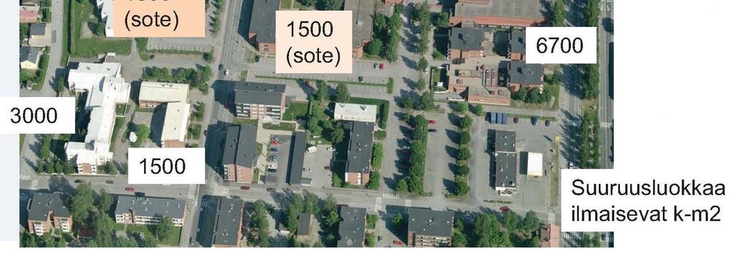 Kaavalla mahdollistetaan pysäköintipaikkojen osoittaminen kortteleiden 36 ja 37 välillä, eli käytännössä siten, että ns. terveyskeskuksen pysäköintipaikkoja voidaan järjestää ns.