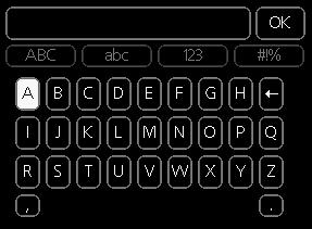 Valikosta riippuen käytettävissä on erilaisia merkistöjä, jotka valitset valintanupilla.