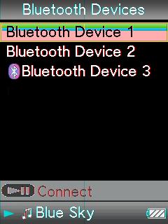 83 Kappaleiden kuunteleminen Bluetooth-yhteyden kautta Bluetooth-yhteyden muodostaminen Home-valikosta Bluetooth BACK/HOME-painike Viisisuuntainen painike Määritä Bluetooth-laite valmistautumaan