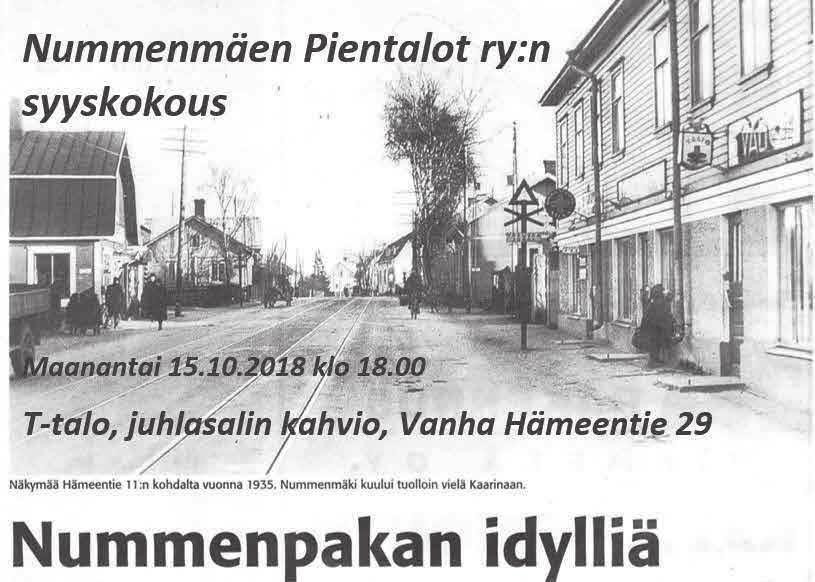 Yhdistyksen syyskokoukseen osallistui hallituksen lisäksi vain kourallinen kokousväkeä. Oliko väen vähyyteen syynä yleensä ennen kokousta esitetyn tietoiskun puuttuminen?