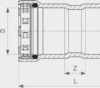 tuote DN1 D DN2 ulko-ø Z L 754853 1 40 1½ 32 44,5 19 114 754648 2 50 2 50 57 21 120 1)