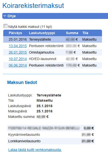 maksaa maksun jo ennen laskun saapumista postissa tai voit maksaa suoraan verkkopankissa klikkaamalla Maksa verkkopankissa-linkkiä.