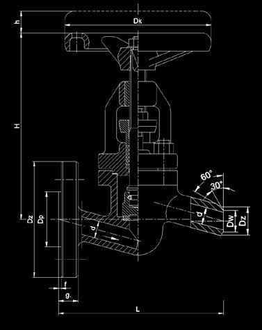 DN PN 40 Koodi L mm H mm h mm Dk DZ Dw Kg 15 3898185 130 155 168 120 22 18 2,4 20 3898186 150 155 168 120 27 23 2,5 25
