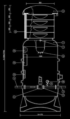 Lukittava, PE-HD 1 3 Tuloyhde DN 1 4 Paineyhde DN 1 5 Putkisto DN 1 6 Mittari, magneettinen/mekaaninen DN 1 7 Läpivienti keskuksen jalustalle R2 1 8 Läpiviennit kaapeleille 3 kpl M40x1.