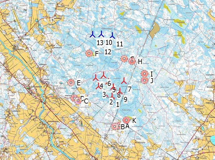 Project: Urakkaneva DECIBEL - Main Result Calculation: UrakkanevaV150_4200x9xHH175 (104,9 db) + Hirvineva V150 x 4 x HH155c (104,9 db) Calculation is done according to Finnish guideline