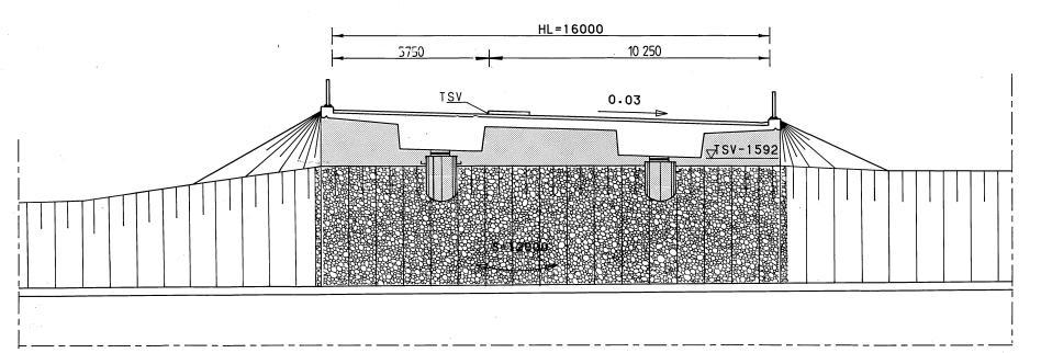 2.5.3 Pyssyharjun risteyssilta, U-3059 Ajorata 5,75 m Välikaista 1,50 m