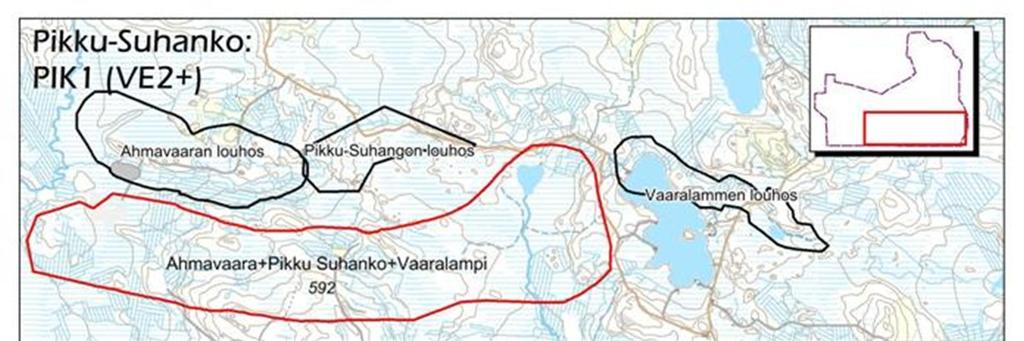 23 Kuva 4-2. Vaihtoehtoiset sijaintipaikat Pikku-Suhangon sivukiven läjitysalueille.