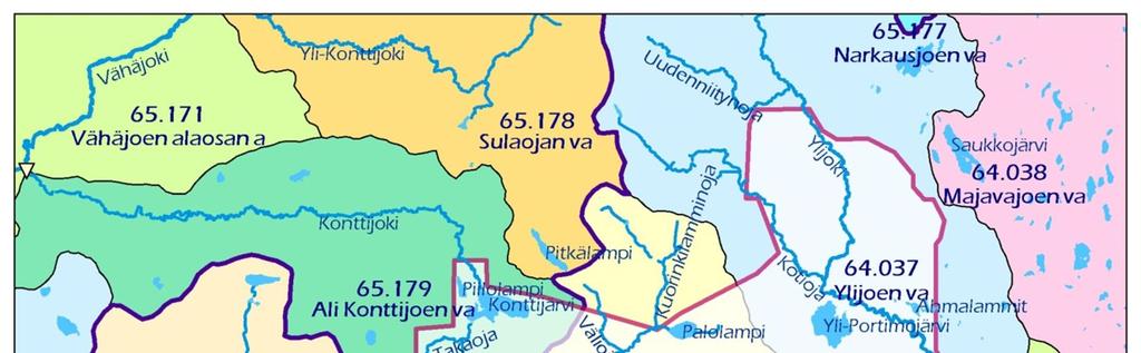 2 VESISTÖN NYKYTILA 4 2.1 Vesistöalueet Suhangon kaivoshanke sijaitsee vedenjakajalla Simo- ja Kemijoen valuma-alueiden rajalla.