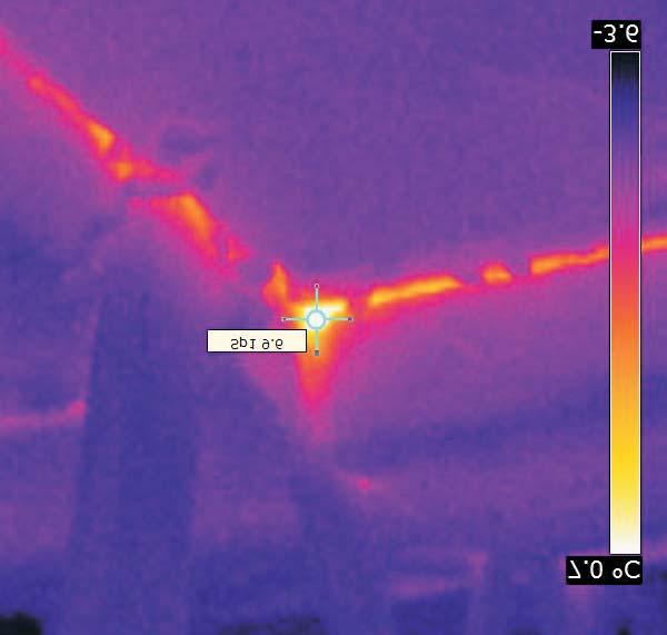 Kuntotutkimusmenetelmät Lämpökuva 29C YLÄPOHJAN HÖYRY/ ILMASULUN VUODOT Sp1 9.