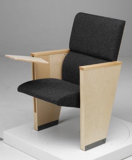 ODEON Odeon-tuoli on Jouko Järvisalon käsialaa. Tuolissa on hyvä ergonomia ja se voidaan varustaa käsinojakotelosta nousevalla kirjoitustasolla. Rakenne: Puiset sivupaneelit, leveys 60 mm.