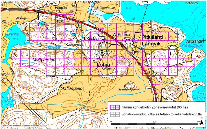 Lohja, Zonation-aluetunnus 19 LOHJA (19) Alue sijaitsee Lohjan lounaisosissa Pitkälahden (Långvik) kylällä pelto- ja metsäalueella. osalta erityisesti alueen arvokkaisiin kalkkikiviesiintymiin.