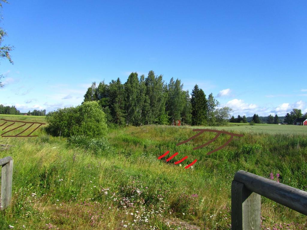 Kuva 14. Ryttylän matonpesupaikalta koilliseen, Punkanjoen alajuoksuun. Joen rannalla hahmoteltu läjittämistä Hyötymaan suojakaistalle.