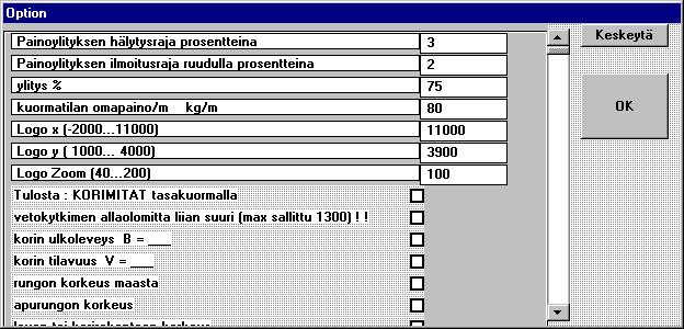 Kuvaan tuleville varoitusteksteille voidaan myös valita kirjainten ja taustan väri, koska kaikki väriyhdistelmät eivät näy hyvin erityisesti kannettavissa tietokoneissa.