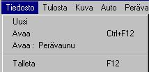 .. (isoilla tai pienillä kirjaimilla). Jos valitset tai kirjoitat lisäksi SISU valintaruutuun "Alusta", saat luetteloon em. tiedostoista vain ne, joissa on alustana SISU.
