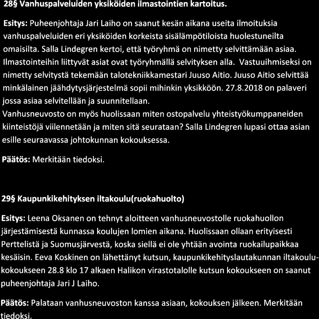 28S Vanhuspalveluiden yksiköiden ilmastointien kartoitus.