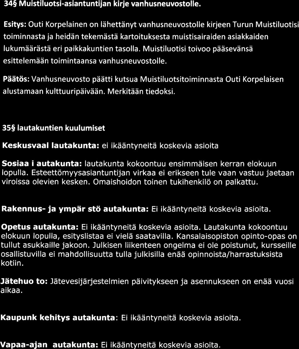 349 Muistiluotsi-asiantuntijan kirje vanhusneuvostolle.