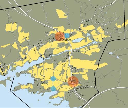 Sorilan rakenne kiemurtelee Aitoniementien ja Pulesjärventien vartta itä-länsi-suuntaisesti pellon reunalla. Aitoniementieltä erkanee teitä metsään pohjoiseen.