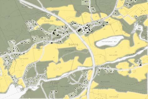 2 LÄHTÖKOHDAT metriä etelämpää mäeltä, ja huoltoaseman kohdalta näkyy hyvin viereisen ostoskeskuksen mainostaulu Kaitavedentien laidassa.